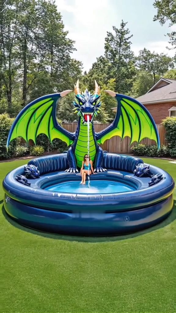 Inflatable Dragon Sofa Pool