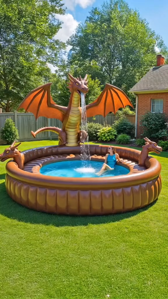 Inflatable Dragon Sofa Pool