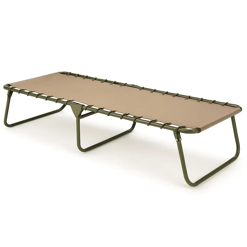 Lit de camping en métal et toile polyester 190 cm