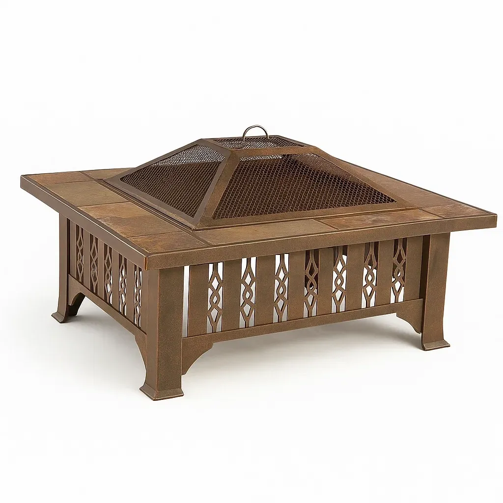 Foyer extérieur en acier avec finition antirouille marron