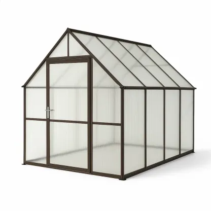 Serre en polycarbonate et aluminium marron et transparent 300x200x250 cm