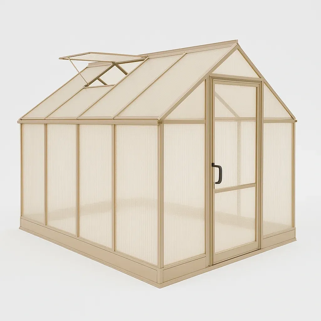 Serre en aluminium et polycarbonate beige 250x185x200 cm