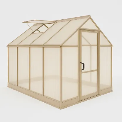 Serre en aluminium et polycarbonate beige 250x185x200 cm