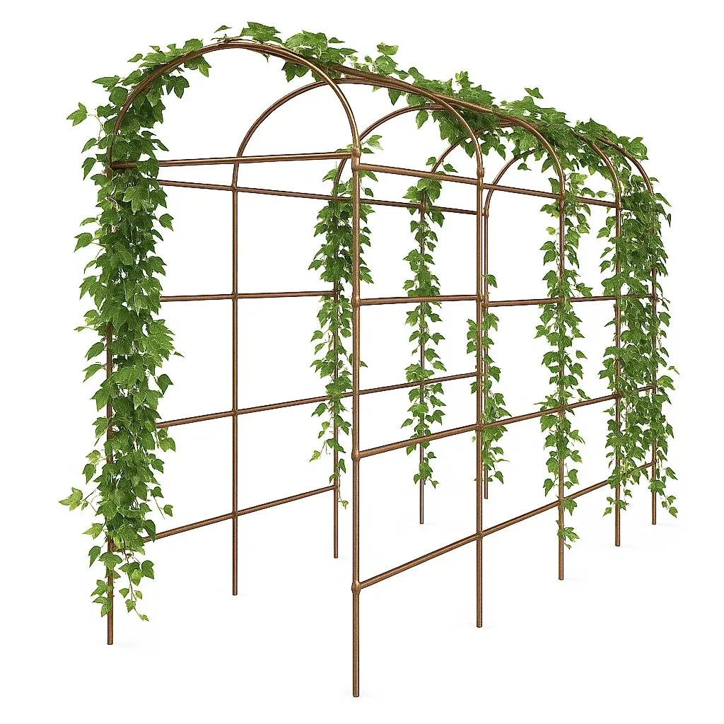 Tuteur de plante en métal avec arceaux et grillage 240x40x230 cm