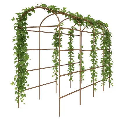 Tuteur de plante en métal avec arceaux et grillage 240x40x230 cm