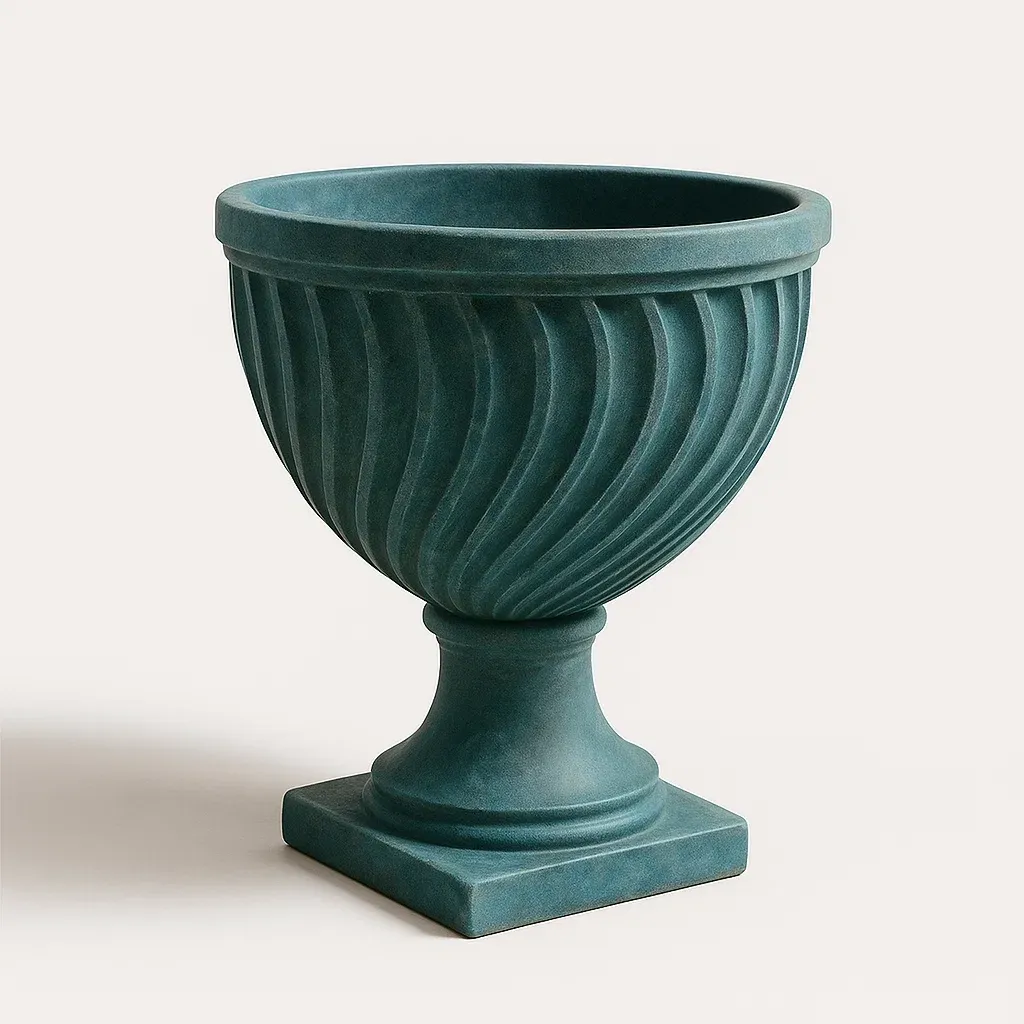 Pot de fleur en résine vert