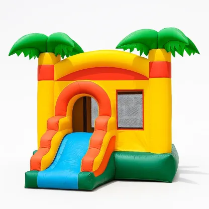 Château gonflable avec toboggan en tissu PVC multicolore pour enfants