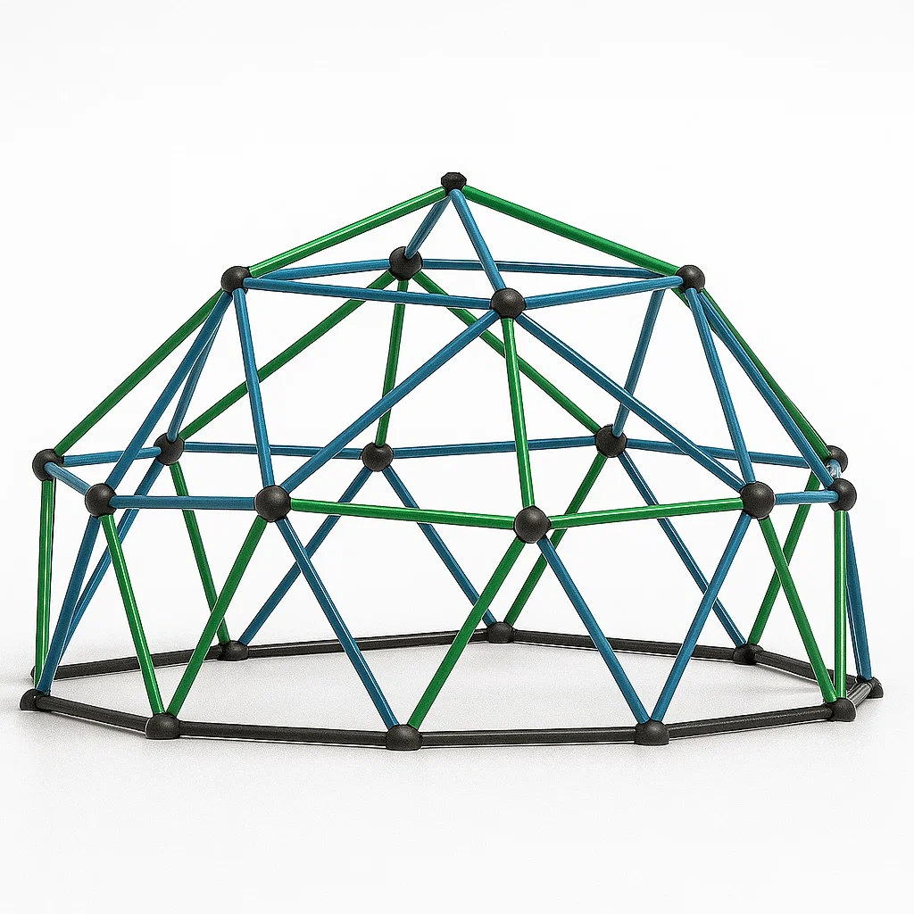 Équipement d'escalade pour enfants en acier vert et bleu diamètre 300 cm