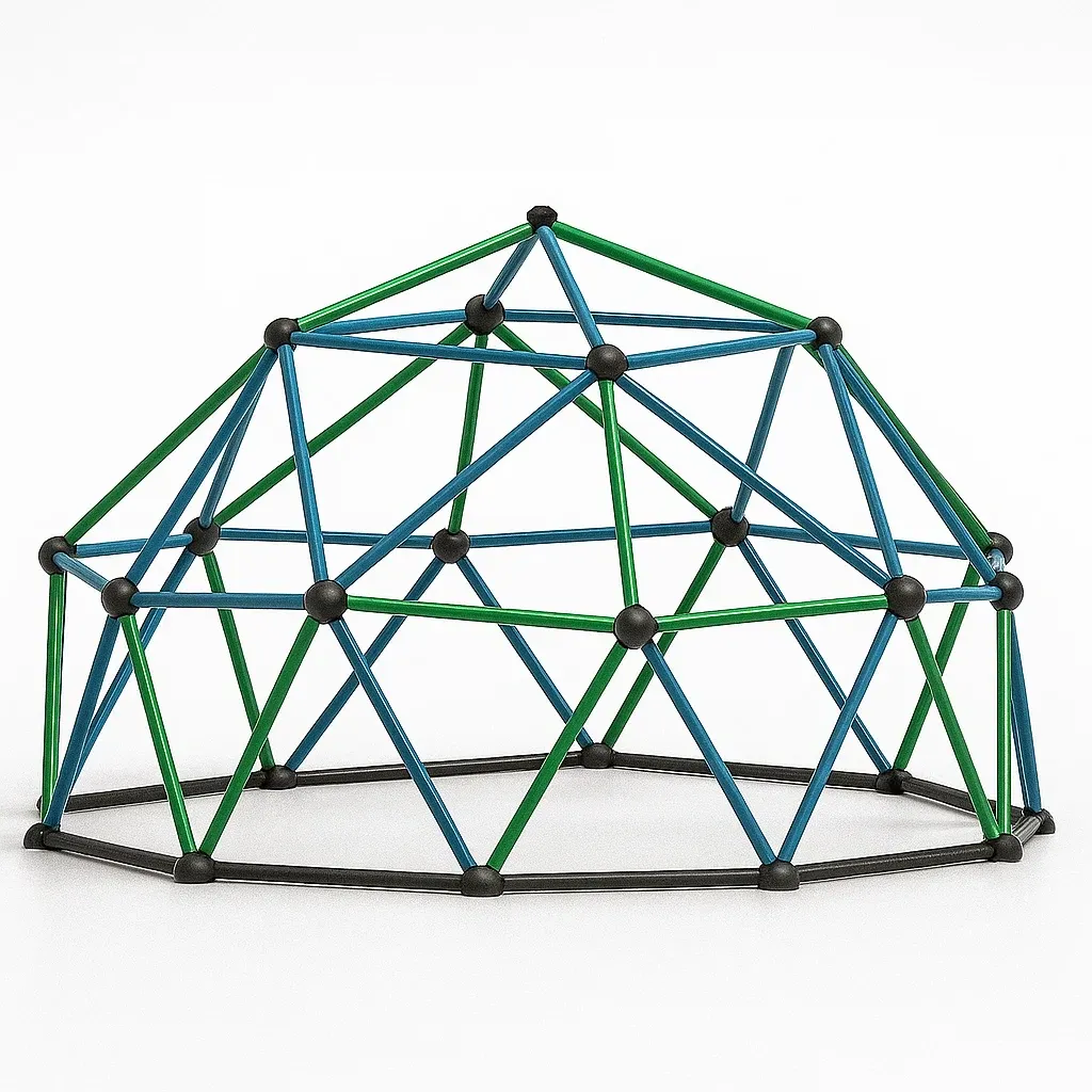 Équipement d'escalade pour enfants en acier vert et bleu diamètre 300 cm