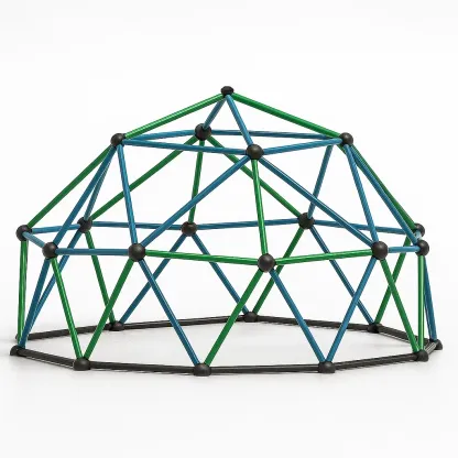 Équipement d'escalade pour enfants en acier vert et bleu diamètre 300 cm