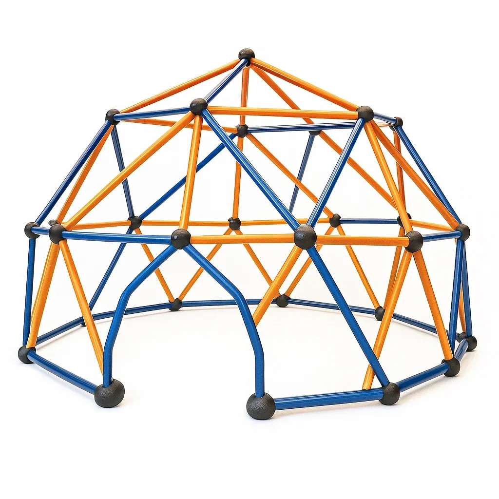 Équipement d'escalade pour enfants en acier bleu et orange