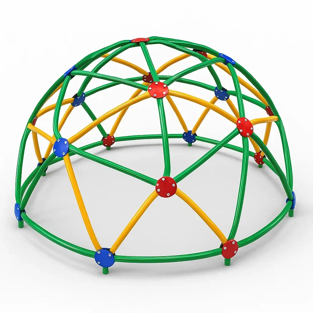 Équipement d'escalade géodésique en métal multicolore pour enfants