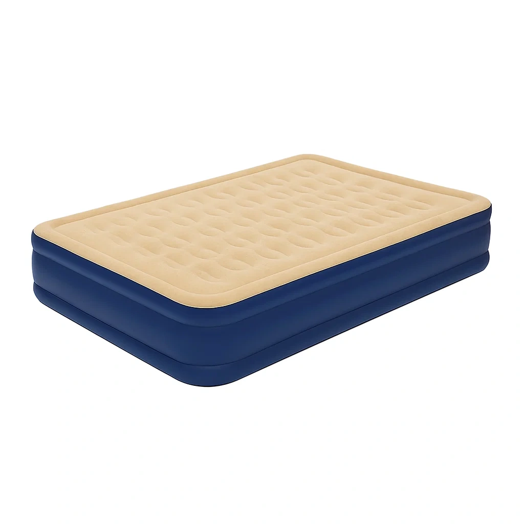 Matelas pneumatique en plastique beige et bleu 191x137x25 cm