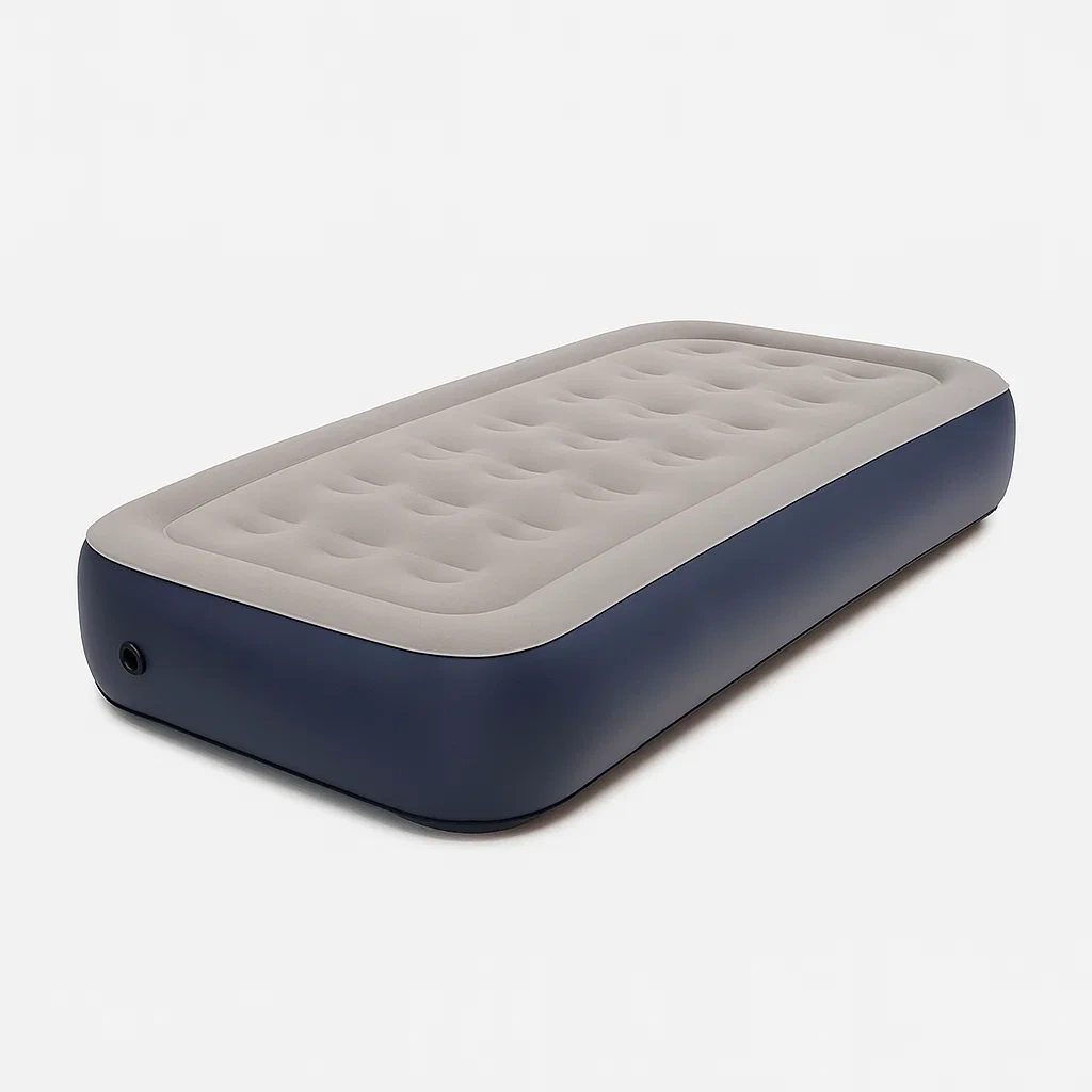 Matelas pneumatique simple en PVC beige et bleu 191x99x46 cm