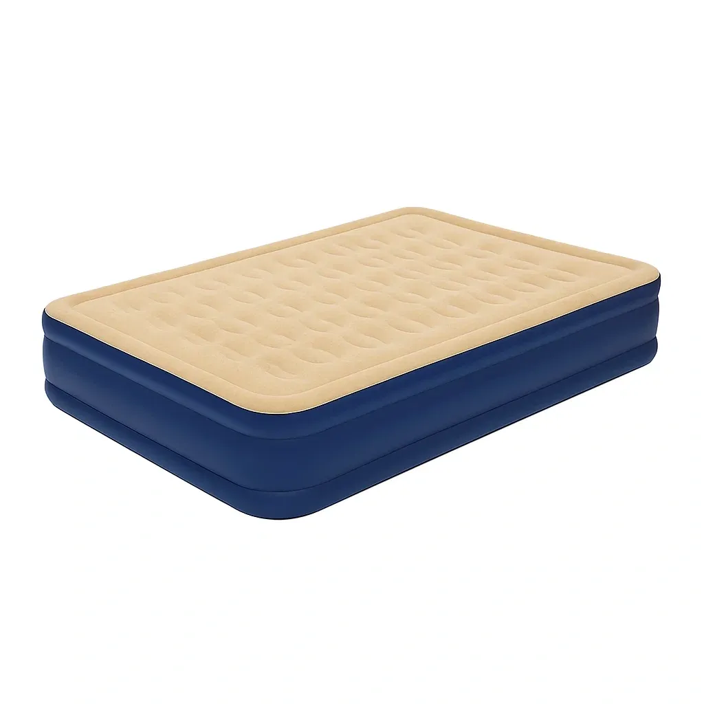 Matelas pneumatique en plastique beige et bleu 191x137x25 cm