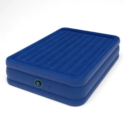 Matelas pneumatique double en PVC bleu