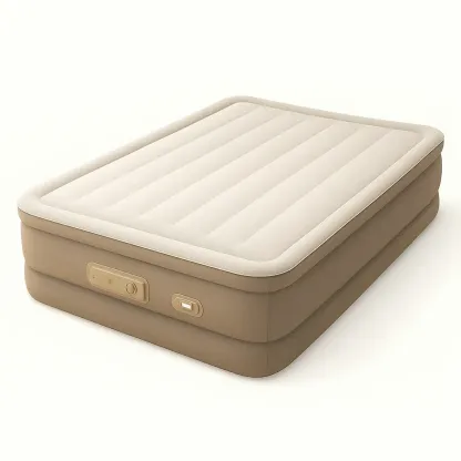 Matelas pneumatique double en PVC beige 203x152x46 cm