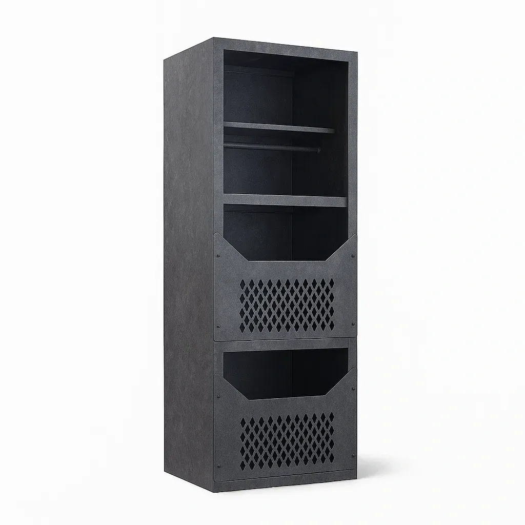 Armoire de garage en métal noir 180x60x40 cm