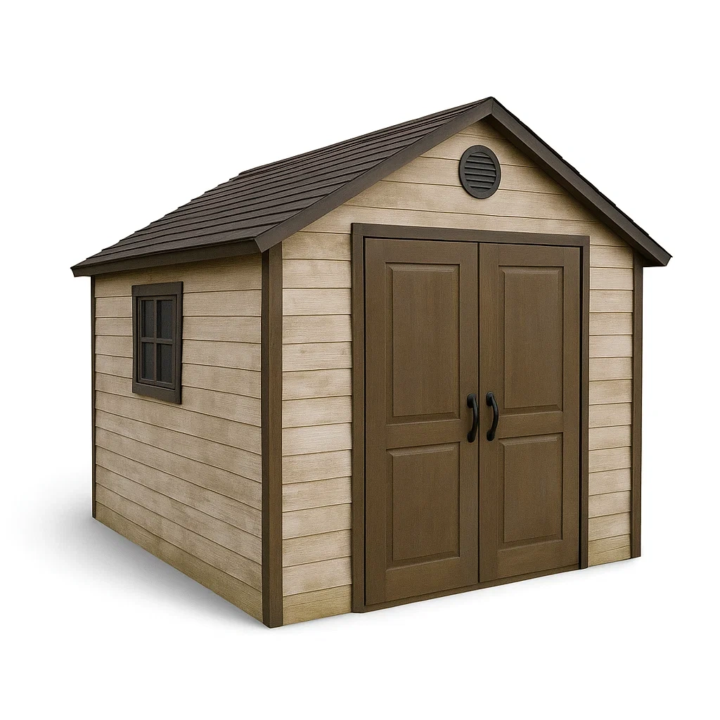 Abri d'outil en résine beige et marron