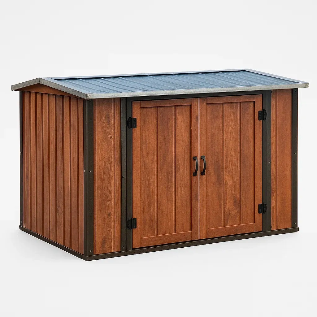 Abri d'outil en bois et métal marron 239x130x180 cm