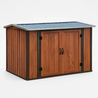 Abri d'outil en bois et métal marron 239x130x180 cm