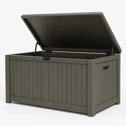 Coffre de terrasse en résine polypropylène gris