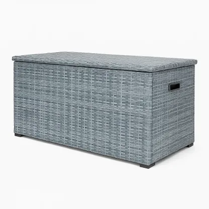 Coffre de terrasse en résine synthétique gris 117x57x45 cm