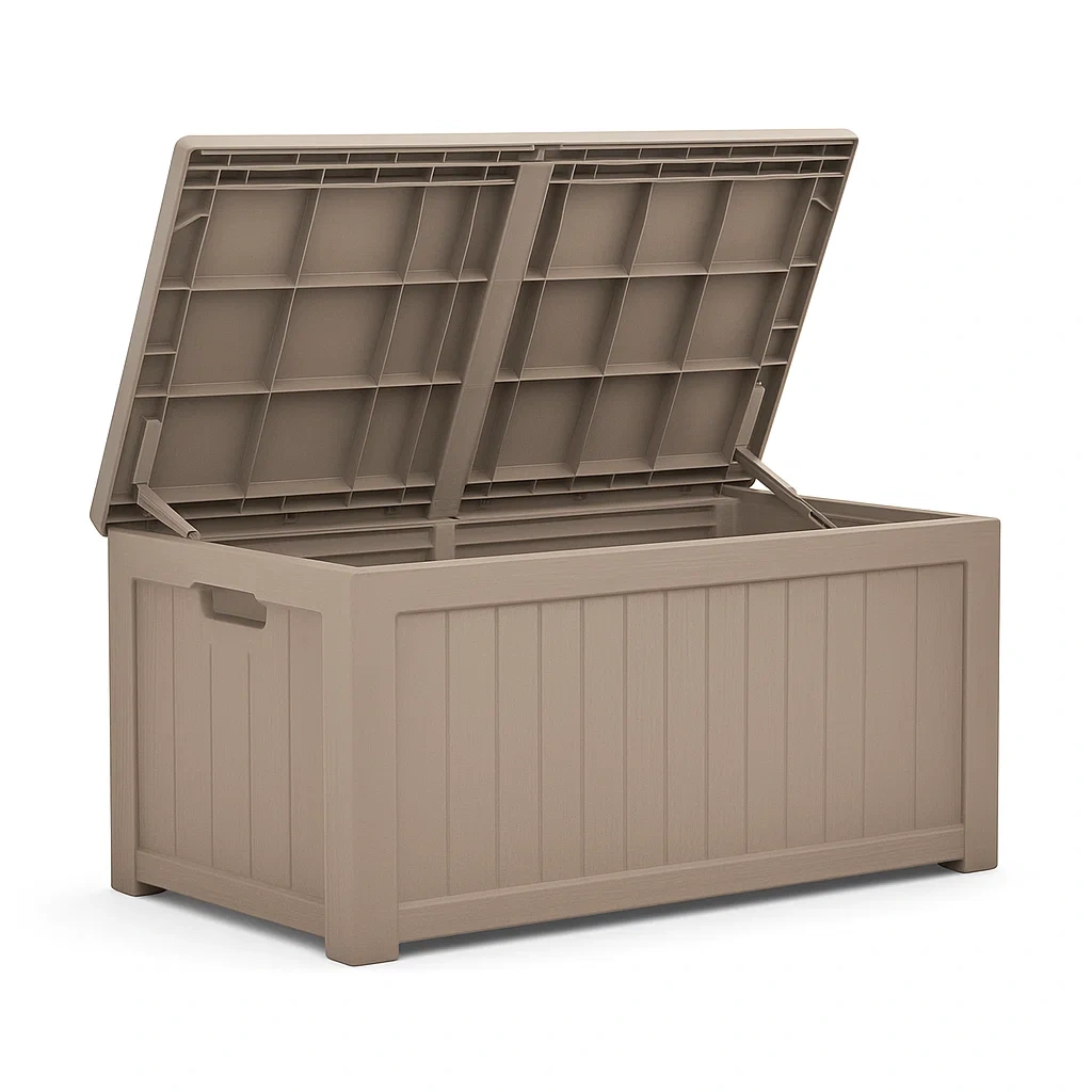 Coffre de terrasse en polypropylène beige