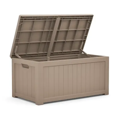 Coffre de terrasse en polypropylène beige
