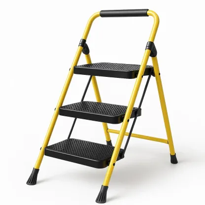 Échelle à 3 marches métal jaune et noir