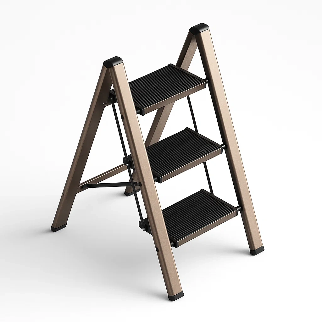 Échelle en aluminium 3 marches noir et bronze
