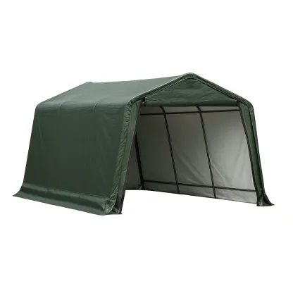 Carport acier et tissu polyester vert