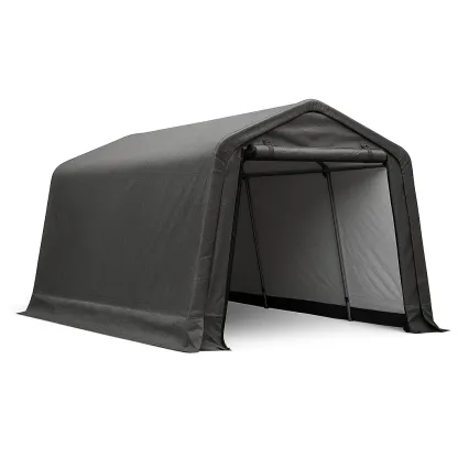 Carport en métal et polyéthylène gris