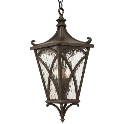 Luminaire en métal bronze avec verre ondulé