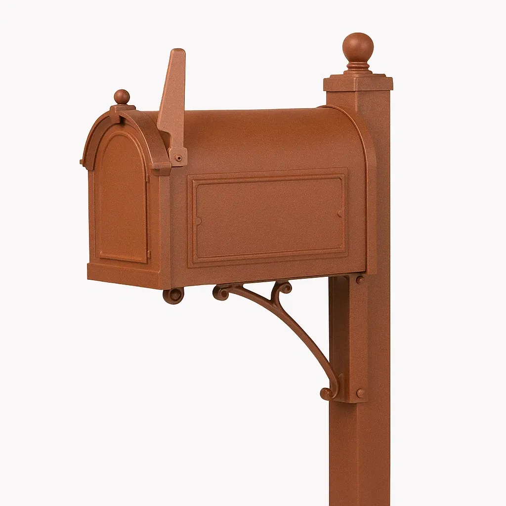 Boîte aux lettres en métal marron