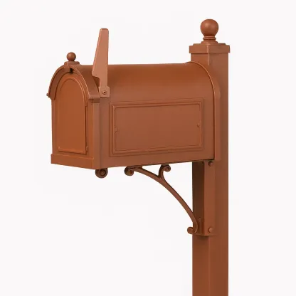 Boîte aux lettres en métal marron