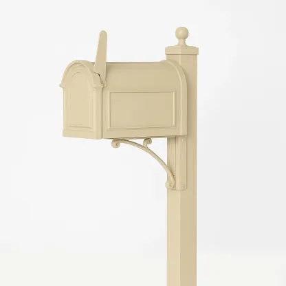 Boîte aux lettres en métal beige 140x40x20 cm