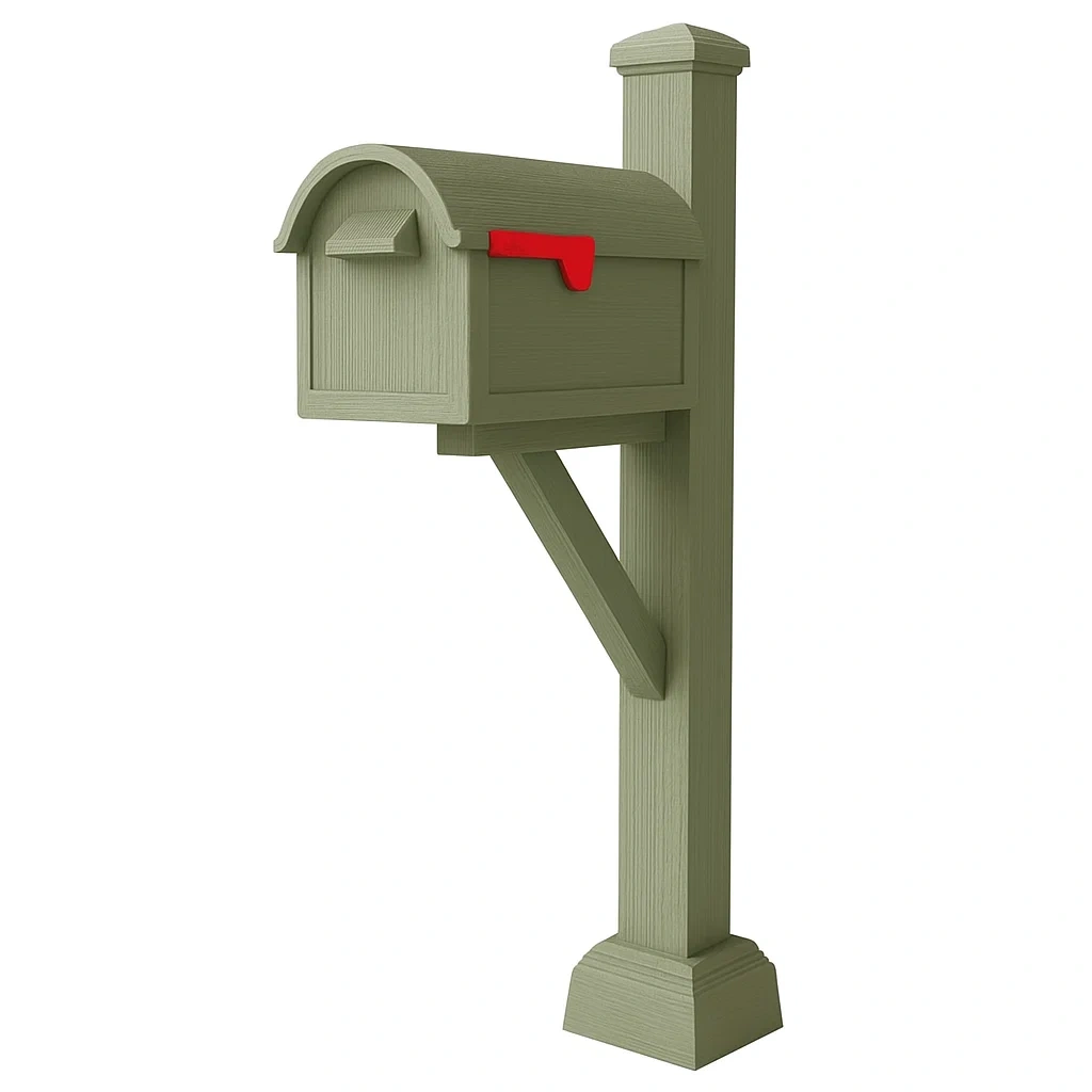 Boîte aux lettres en résine de polyéthylène vert olive