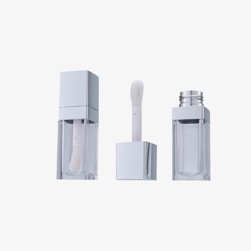 Premium Leak-Proof Silver Lip Glaze Tube with Big Applicator Wand for Cosmetic Use