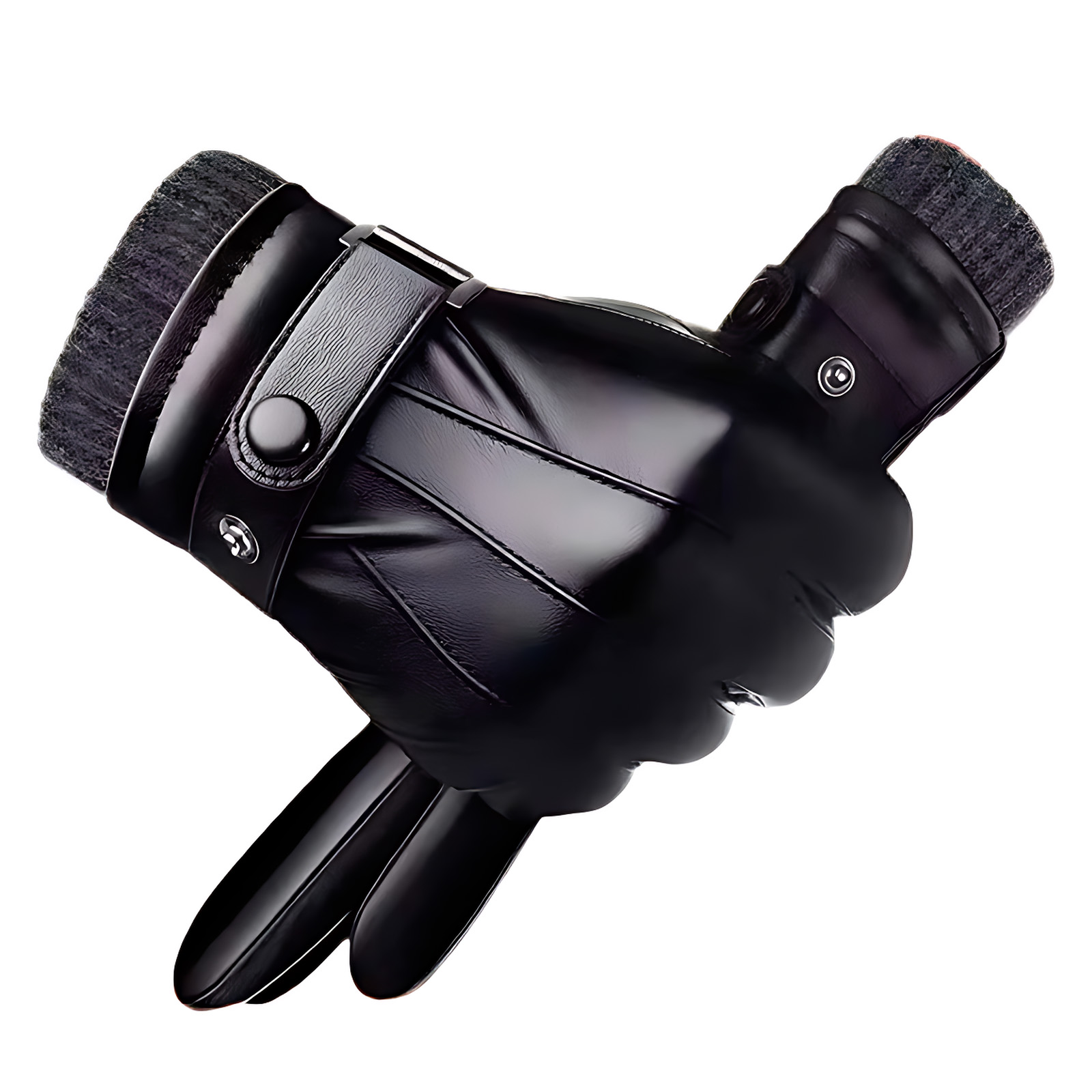 Winter Leather Touchscreen Gloves – Splash/Windproof, Thermal Microfleece Warm Gloves for Snow Removal & Daily Use