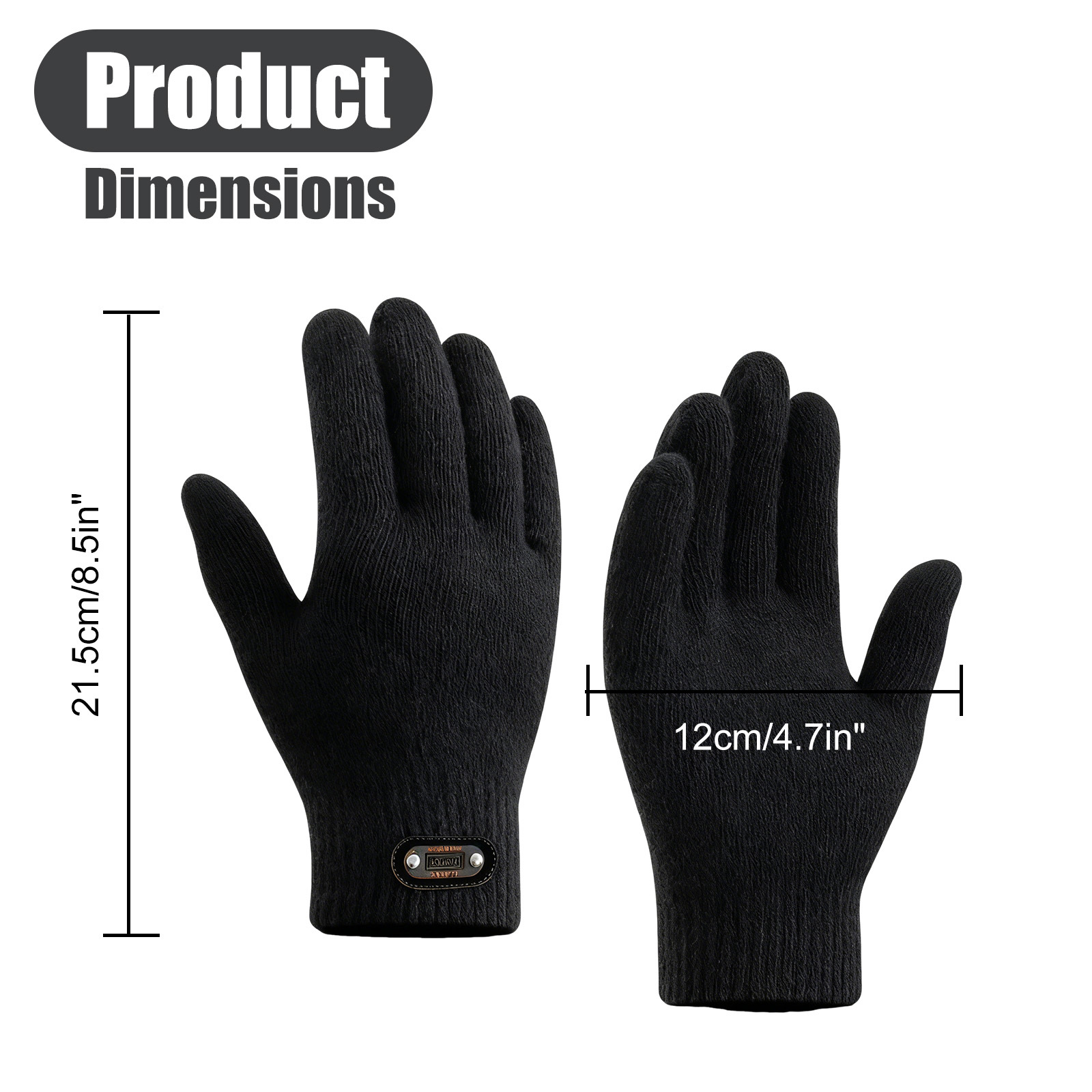 Wool-Blend Fleece-Lined Touchscreen Knit Gloves – Winter Warmth & Daily Comfort