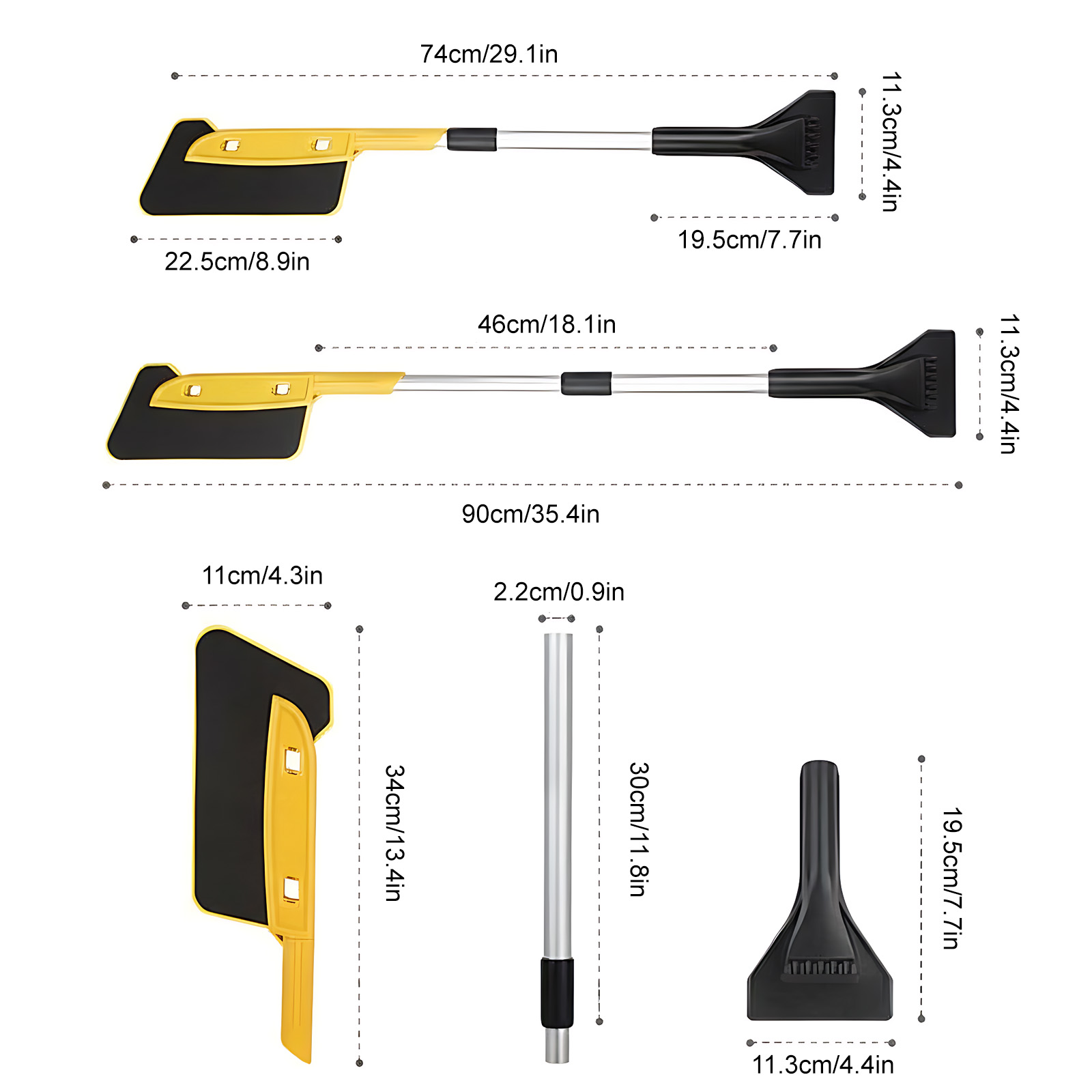 Retractable Car Snow Shovel - Collapsible, Scratch-Free Tool for Vehicle Snow/Ice Removal & Winter Use