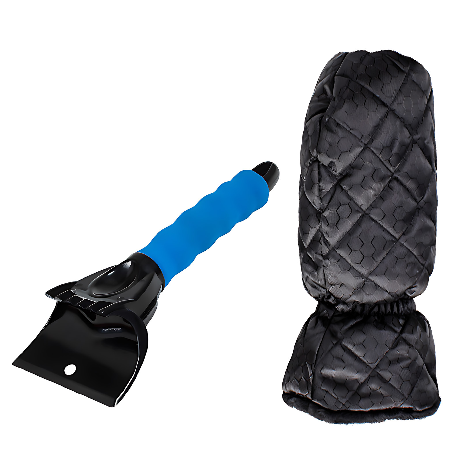 Car Snow Shovel with Warm Fleece Sleeve – Paint-Safe Winter Ice/Snow Removal Tool