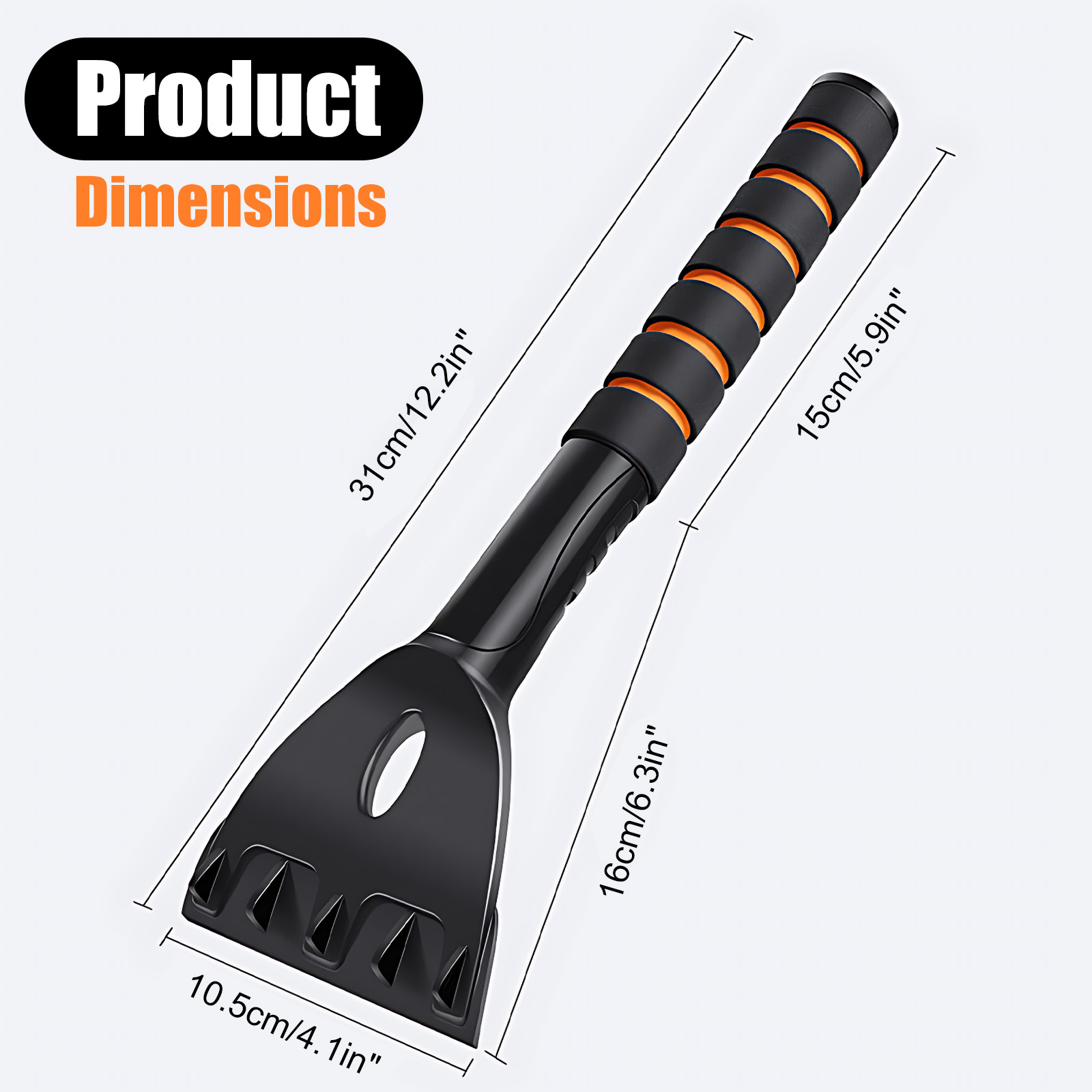 Car Snow Scraper Shovel – High-Strength Ice-Breaking Head with Non-Slip Foam Handle for Winter Vehicle Snow Removal