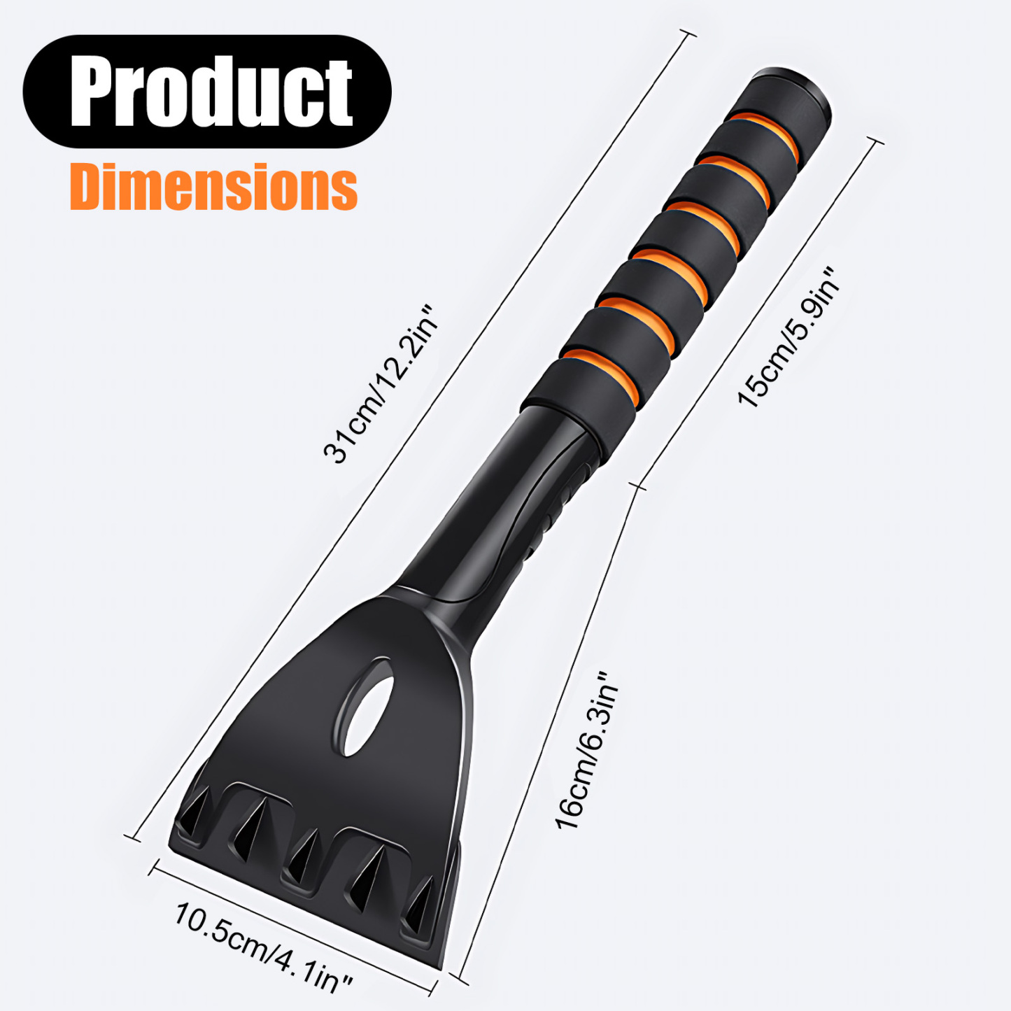 Car Snow Scraper Shovel – High-Strength Ice-Breaking Head with Non-Slip Foam Handle for Winter Vehicle Snow Removal