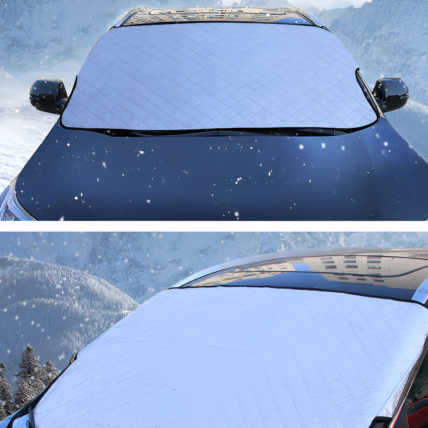 2-in-1 Car Windshield Cover: All-Season Sunshade & Snow Shield for Auto Front Window