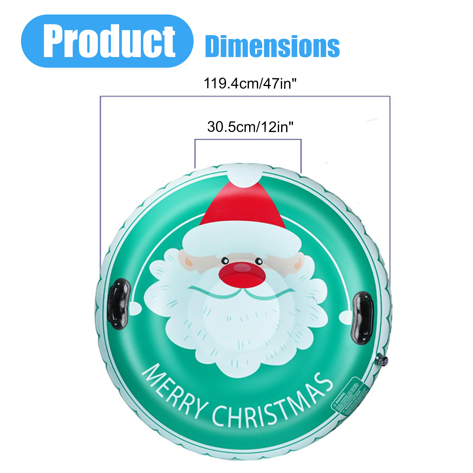 47in Heavy-Duty Snow Tube – Quick-Inflation Winter Sledding Tube for Family Fun BTSS29F