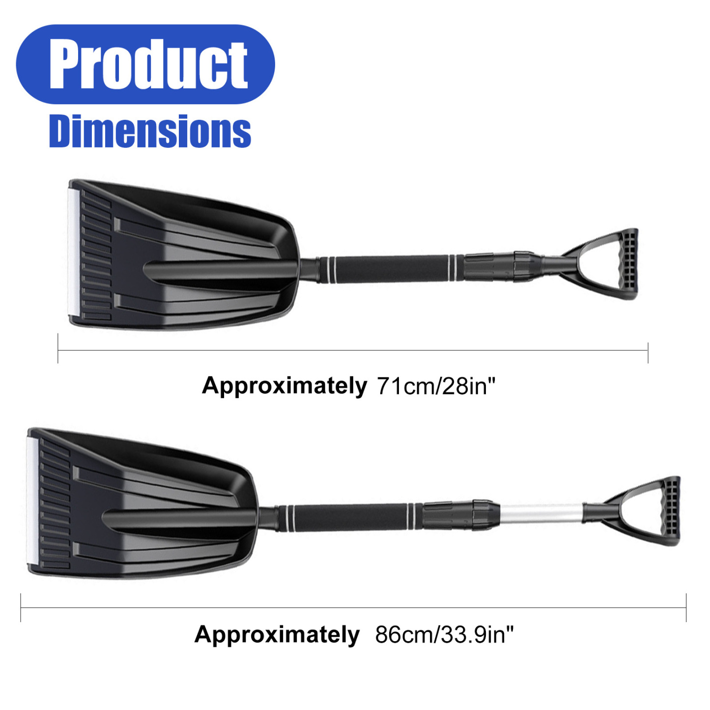 Telescopic Car Snow Shovel - Detachable PP Material with EVA Non-Slip Handle