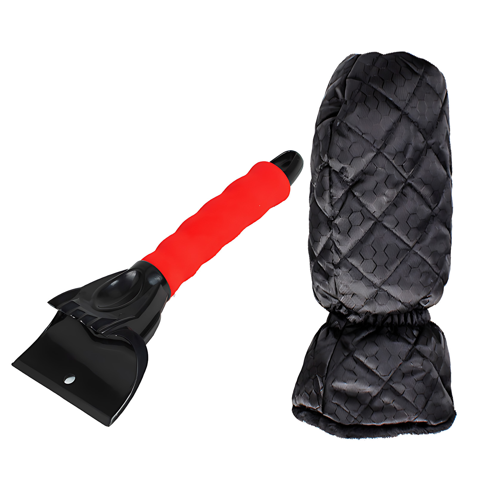 Car Snow Shovel with Warm Fleece Sleeve – Paint-Safe Winter Ice/Snow Removal Tool