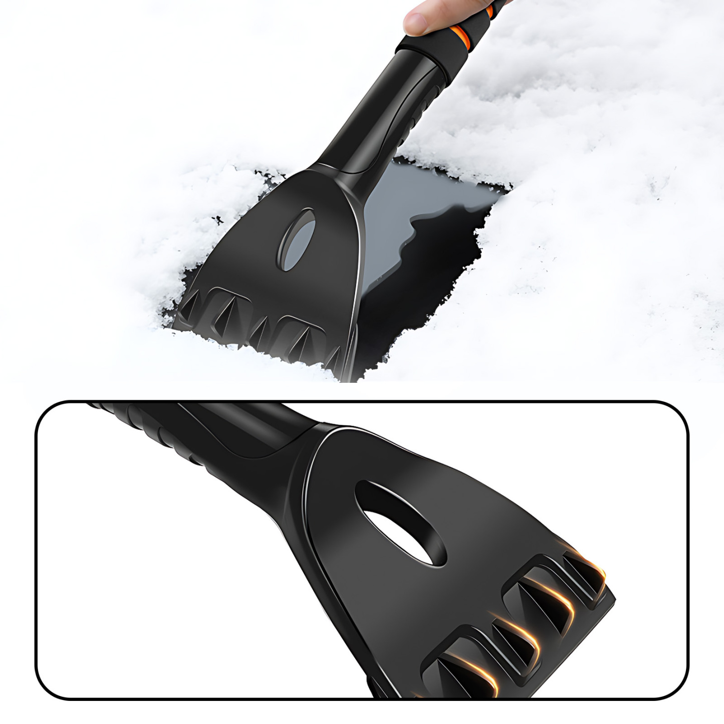 Car Snow Scraper Shovel – High-Strength Ice-Breaking Head with Non-Slip Foam Handle for Winter Vehicle Snow Removal